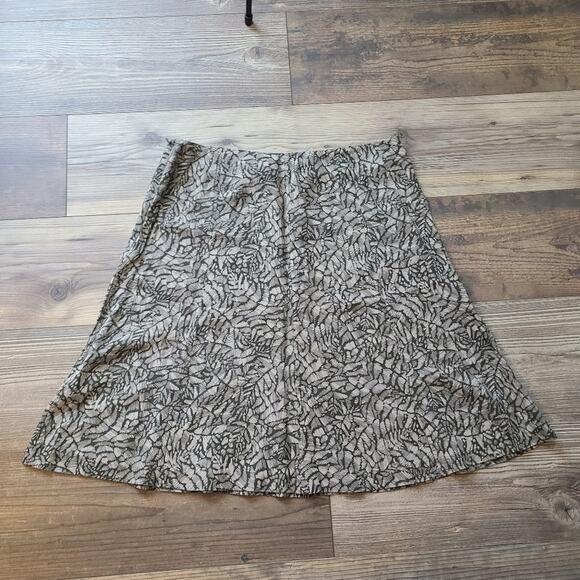 Christopher & Banks Skirt Womens 12 Earthy Abstract Leaf Goblincore Cottagecore - Picture 2 of 9